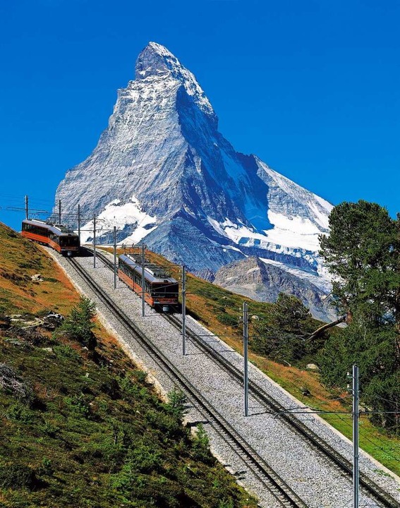 In der Gornergratbahn ist das Matterhorn stets im Blick.  | Foto: DER Touristik Deutschland GmbH