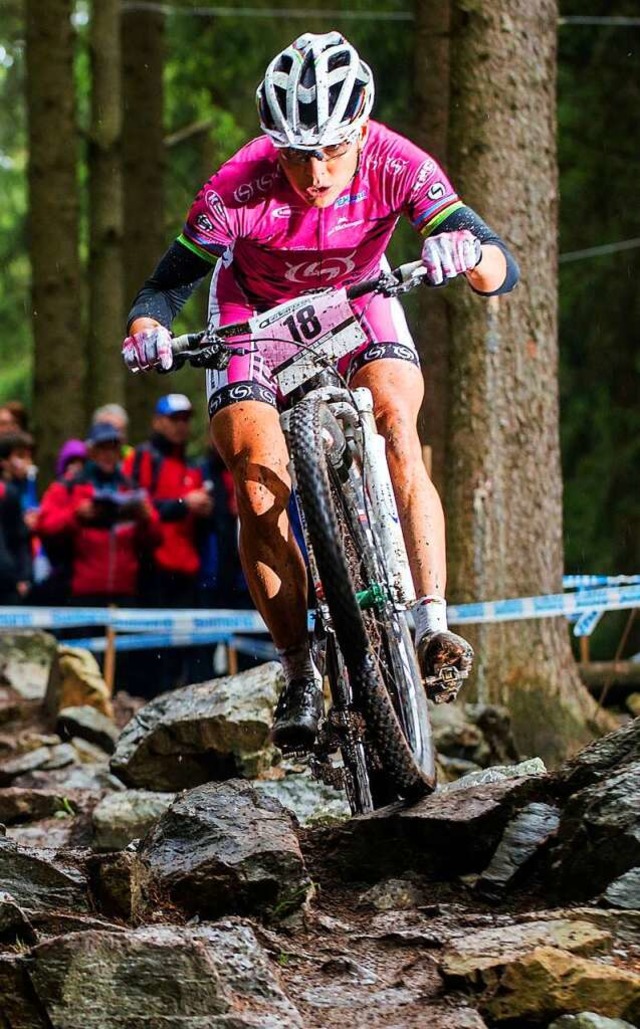 Mountainbike-Weltmeisterin Sabine Spitz  | Foto: Marius Maasewerd