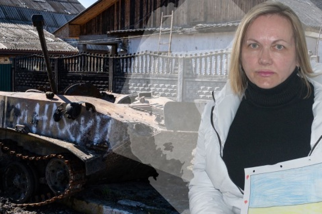 Larrisa Storozhyk leitete zu Friedensz...ein Gymnasium im ukrainischen Butscha.  | Foto: dpa /  Anastasia Saparinjuk