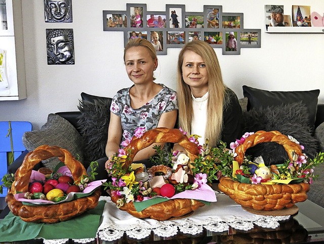 Drei prchtige gebackene Osterkrbchen...inzwischen 3. Osterspeisesegnung her.   | Foto: Erhard Morath