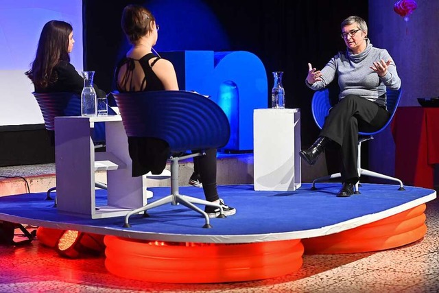 Brgermeisterin sei aber eh nichts fr...n der Talkshow des Rotteck-Gymnasiums.  | Foto: Thomas Kunz