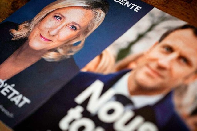 Marine Le Pen und Emmanuel Macron gehe...l um das Prsidentenamt in Frankreich.  | Foto: LOIC VENANCE (AFP)
