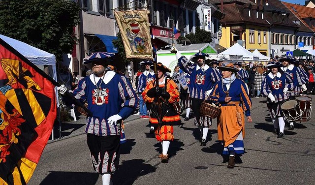 Die Schwarzenberger Herolde bei ihrem ...ktober 2021 in Waldkirch absolvierten.  | Foto: Hubert Bleyer