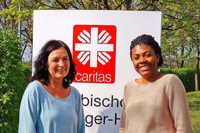 Projektkoordination Nadja Neufeld mit ihrer Kollegin Thelma Basil  | Foto: Caritas