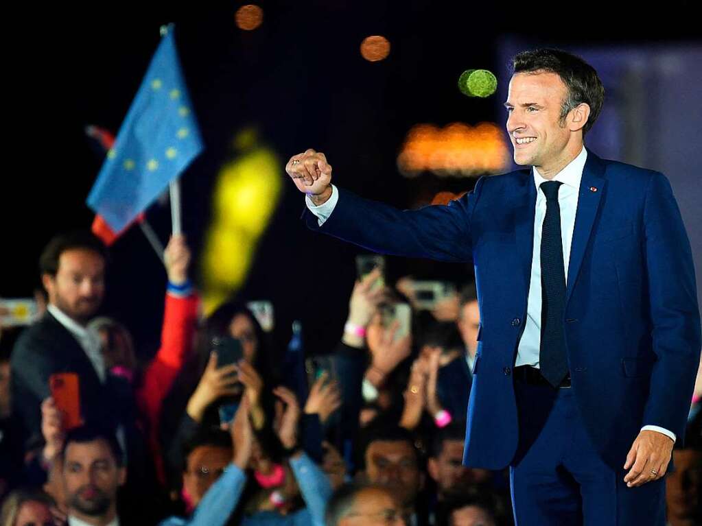 Macron bei seiner Ankunft auf dem Marsfeld