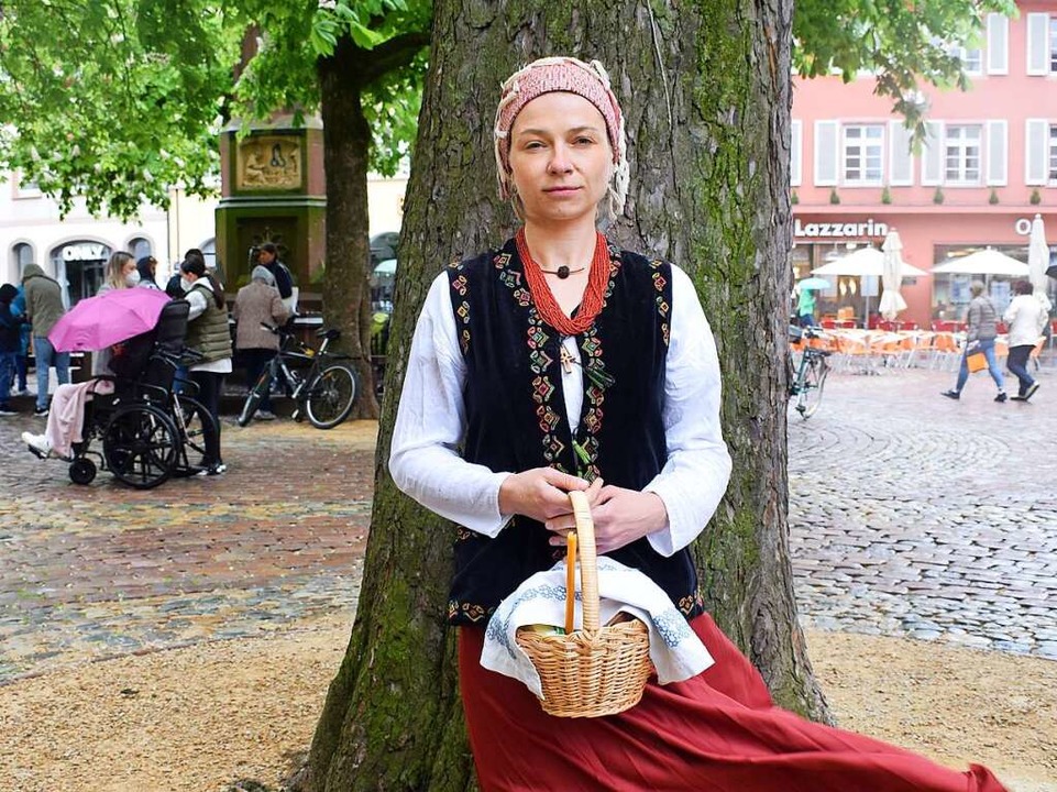 Die Musikerin Viktoria (34)  kommt aus Lwiw und ist seit Mrz in Freiburg.  | Foto: Anastasia Saparinjuk