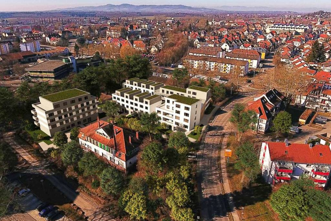 An der Hochburger Straße sollen knapp 50 Sozialwohnungen entstehen.  | Foto: Städtische Wohnbaugesellschaft