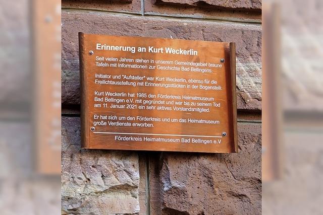 Tafel erinnert an engagierten Bad Bellinger Brger Kurt Weckerlin