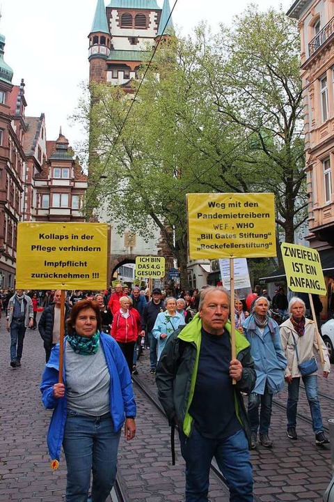 Demo in Freiburg am vergangenen Samstag   | Foto: Michael Saurer