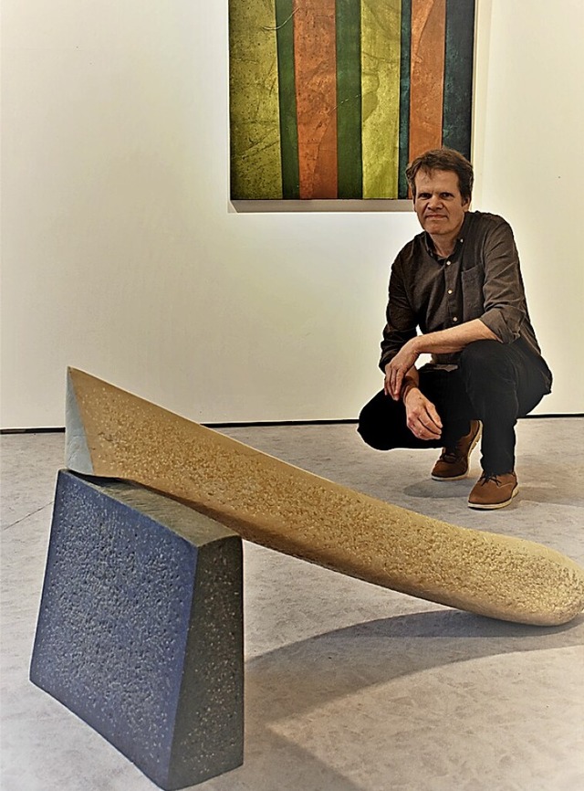Jan Douma zeigt Skulpturen und Malereien im Kunstforum.  | Foto: Thomas Biniossek