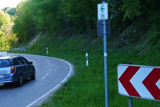 Ein Radwegschild gibt es an der L134 z...der Radweg lsst noch auf sich warten.  | Foto: Victoria Langelott