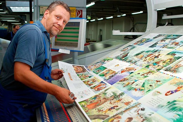 In der Druckerei des Cornelsen-Buchverlags wird ein Lesebuch produziert.  | Foto: Wolf von Dewitz