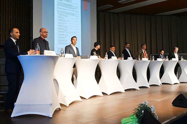 Neun Kandidaten stellten sich am Mittw...n, Dennis Boyette und Claus Heuwieser.  | Foto: Wolfgang Knstle