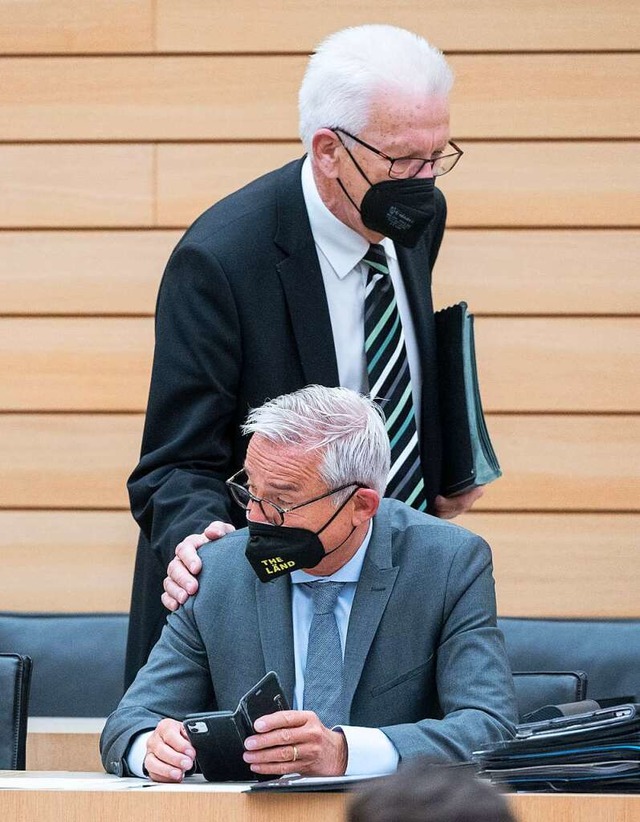 Vertrauensverhltnis: Ministerprsiden...r Thomas Strobl am Mittwoch im Landtag  | Foto: Marijan Murat (dpa)