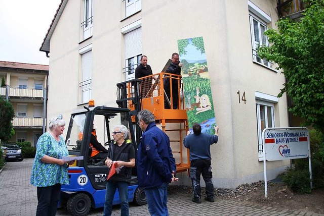 Die Fassade der Seniorenwohnanlage Hau... nun ein in die Straengalerie Riegel.  | Foto: Christiane Franz