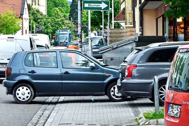 Der Verkehr in Haslach ist eins der Dauerthemen im Stadtteil.  | Foto: Michael Bamberger