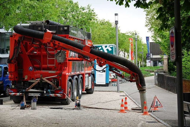 Die Arbeiten am Abwasserpumpwerk haben bereits begonnen.  | Foto: Valentin Zumsteg