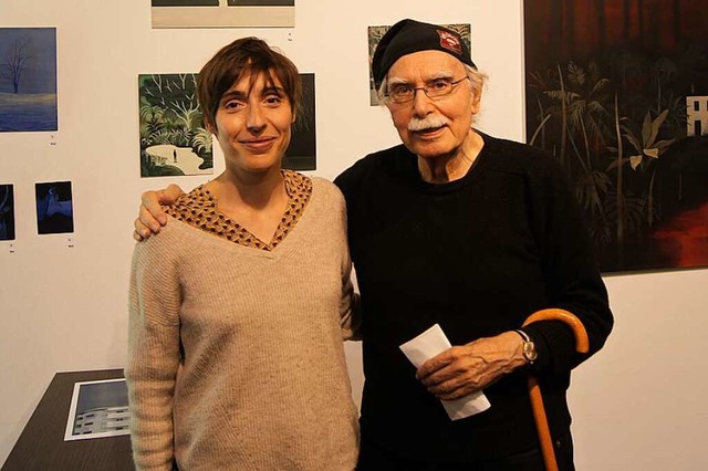Schirmherr Jean Allessandrini mit Preistrgerin Caroline Garmon  | Foto: Carola Bruhier