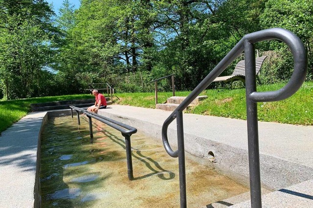 Wald, Ruhe und frisches Wasser bietet ...an der Treppe ist eine der Neuerungen.  | Foto: Simone Hhl