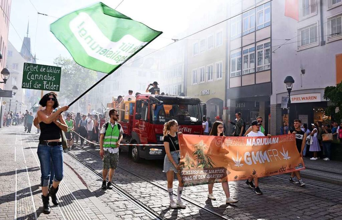 Der Global Marihuana March in der Innenstadt.  | Foto: Rita Eggstein 