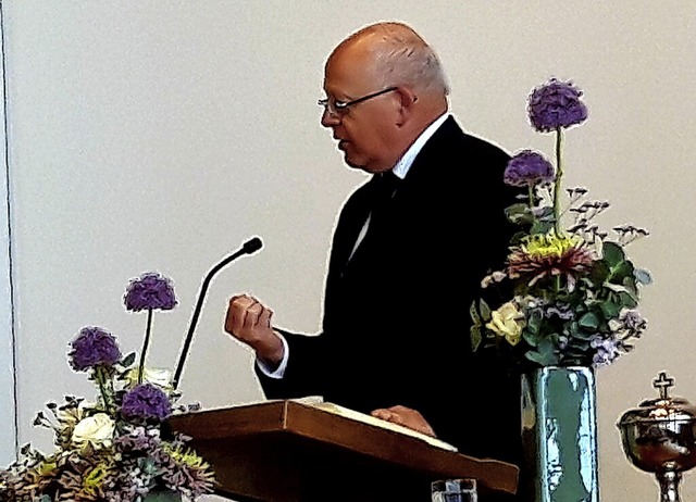 Bischof Heiniger bei seiner Predigt zum Jubilum.  | Foto: privat