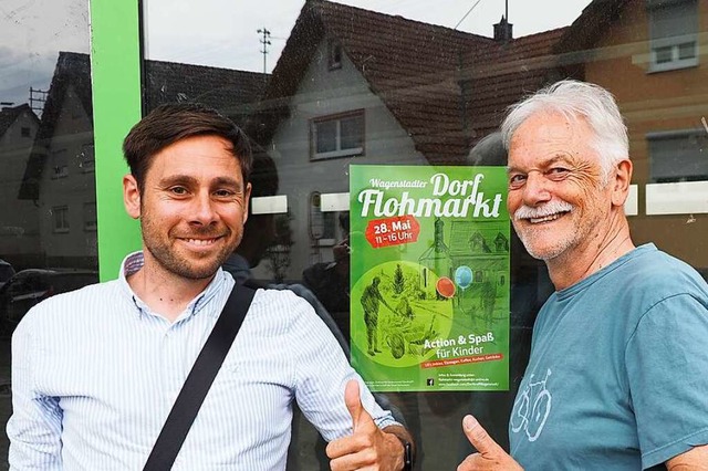 Sebastian Huber (links) und Jrgen Hau...der Projektgruppe Dorftreff Wagenstadt  | Foto: Michael Haberer