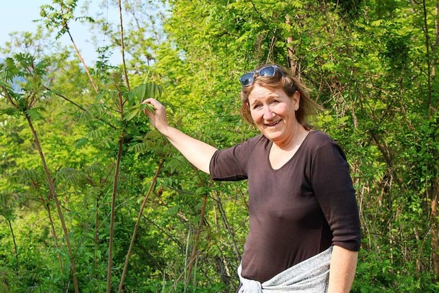 Da hat die BUND-Vorsitzende Irene Blah...t, verdngen sie die heimischen Arten.  | Foto: Rolf Reimann