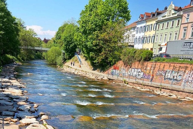 Auch die Freiburger Dreisam ist noch n...U im Jahr 2000 beabsichtigten Zustand.  | Foto: Klaus Riexinger