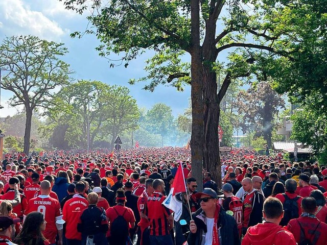 Freiburg-Fans so weit das Auge reicht:...m Berliner Olympiastadion aufgenommen.  | Foto: Roland Sick