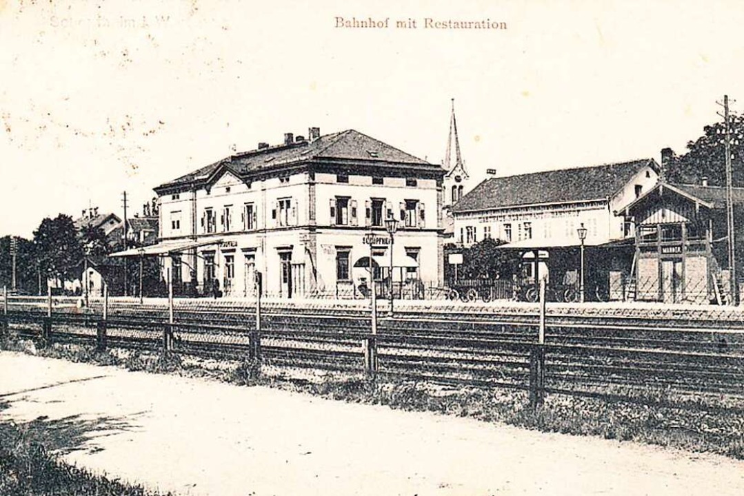 Vom 1862 gebauten Wiesentalbahnhof in ...gierung und deren Eisenbahnverwaltung.  | Foto: Ernst Brugger