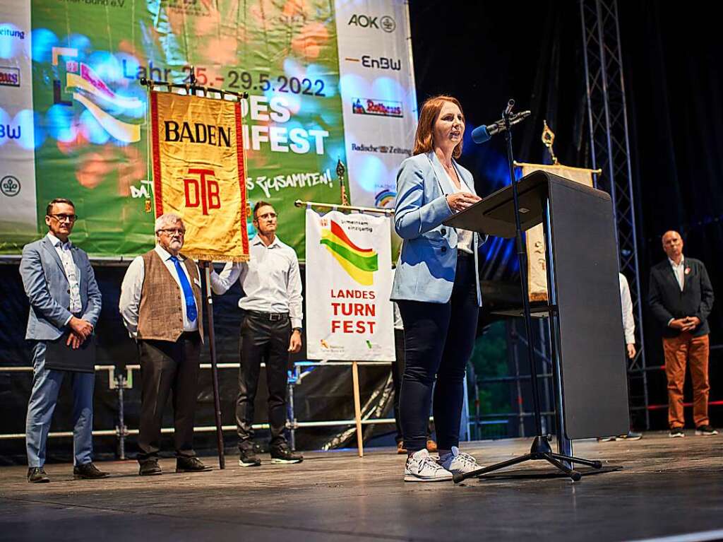 Sandra Boser, Staatssekretrin im Ministerium fr Kultus, Jugend und Sport bei ihrer Ansprache