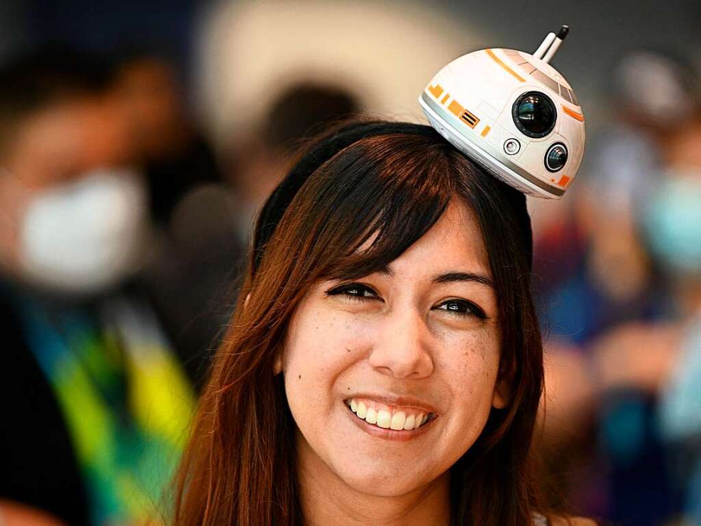 Star-Wars-Fans aus der ganzen Welt tummeln sich derzeit auf der Messe in Anaheim, Kalifornien, und gehen auf im Star-Wars-Universum.