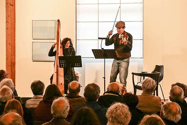 Johanna Seitz an der Barockharfe und C... Konzert des letzten Musiksommers 2019  | Foto: Sandra Decoux-Kone
