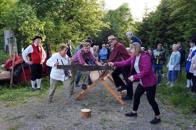 Muskelkraft war beim Sgewettbewerb de...our in Hchenschwand eingeladen hatte.  | Foto: Stefan Pichler