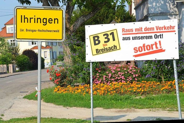 Schon vor  Jahren wurde in Ihringen de... der B 31 West bis Breisach gefordert.  | Foto: Agnes Pohrt