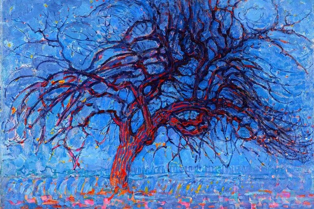 Piet Mondrian, Abend: Der rote Baum, 1...211;1910, l auf Leinwand (Ausschnitt)  | Foto:  2022 Mondrian/Holtzman Trust (Gemeentemuseum Den Haag)