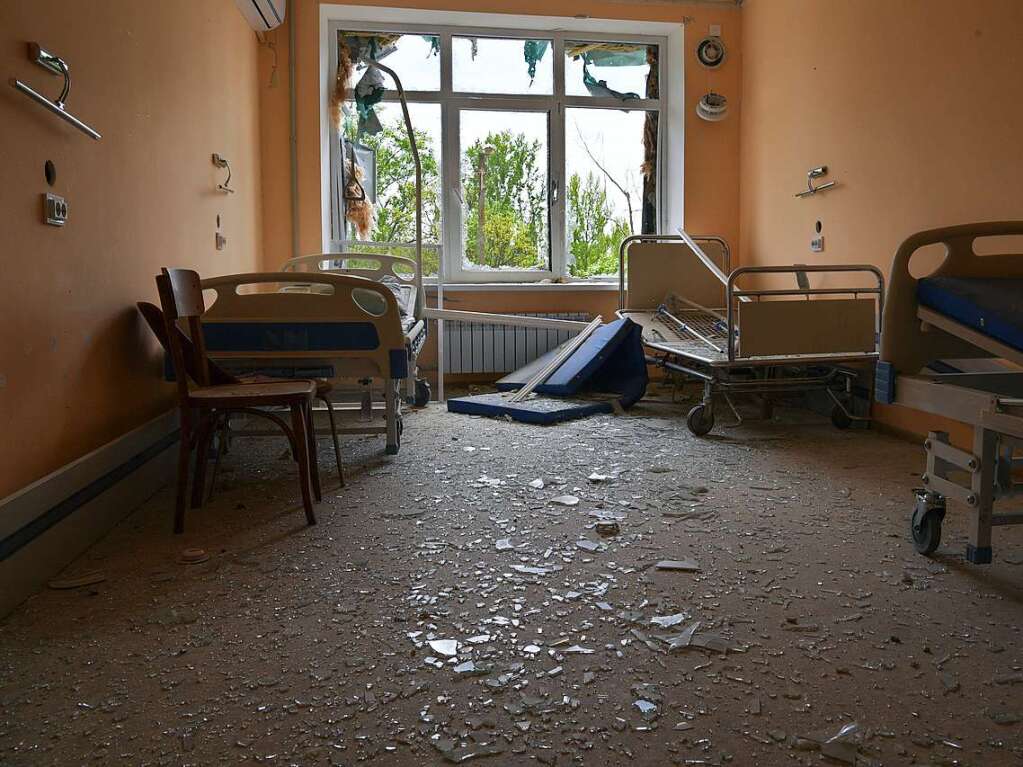 2. Mai: Das zerstrte Zimmer eines Krankenhauses in Rubezhnoye, Luhansk.