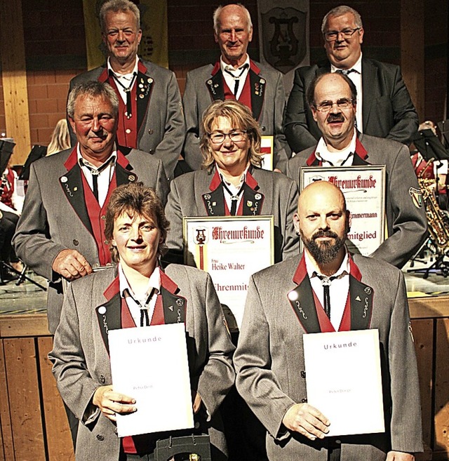 <BZ-FotoAnlauf>Musikverein Gersbach:</...glieder wurden fr lange Treue geehrt.  | Foto: Gerd Sutter