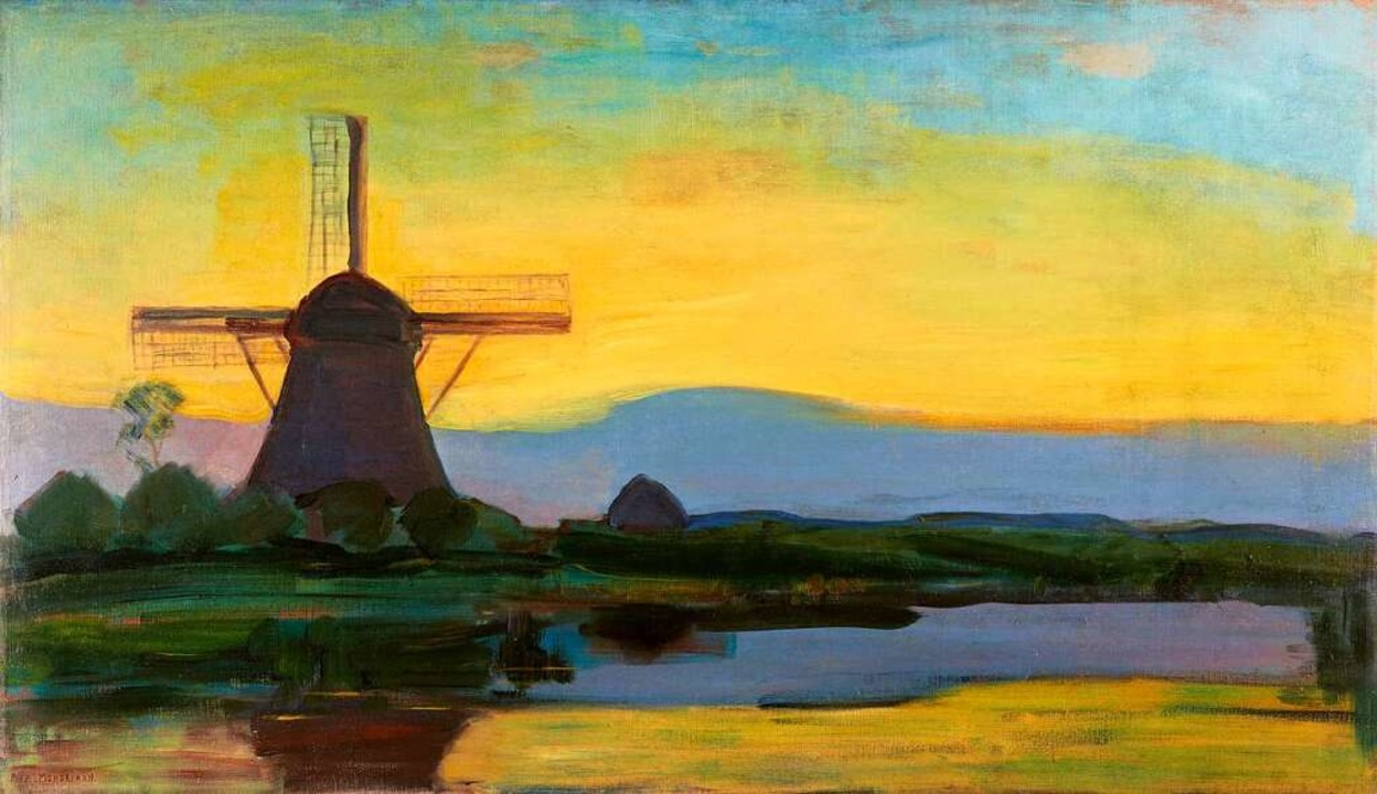 Die &#8222;Oostzijder Mühle&#8220; malte Piet Mondrian um 1907/1908.  | Foto: 2022 Mondrian/Holtzman Trust