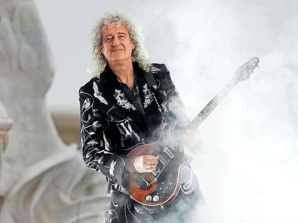 Brian May von der Band Queen tritt beim Konzert zum Platin-Jubilum von Knigin Elizabeth II. vor dem Buckingham-Palast auf.