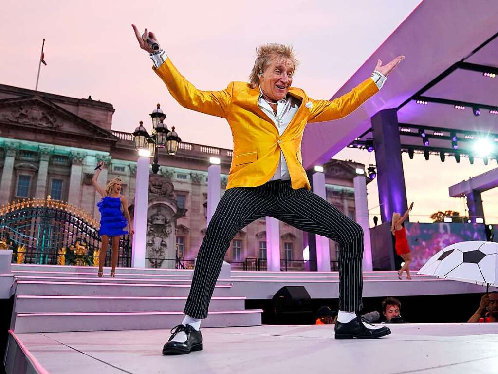 Rod Stewart tritt beim Konzert zum Platin-Jubilum von Knigin Elizabeth II. vor dem Buckingham-Palast auf.