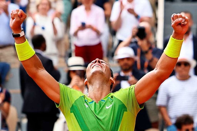 Freude ber den Sieg bei Rafael Nadal.  | Foto: THOMAS SAMSON (AFP)