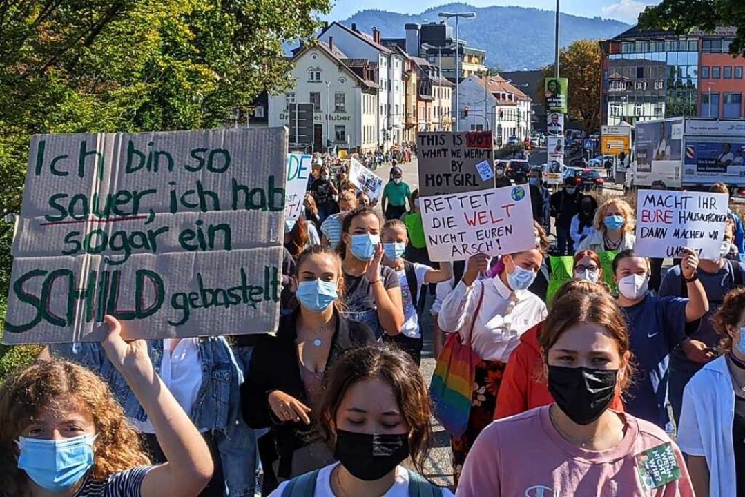 Eine Fridays for Future-Demonstration in Offenburg  | Foto: Ralf Burgmaier