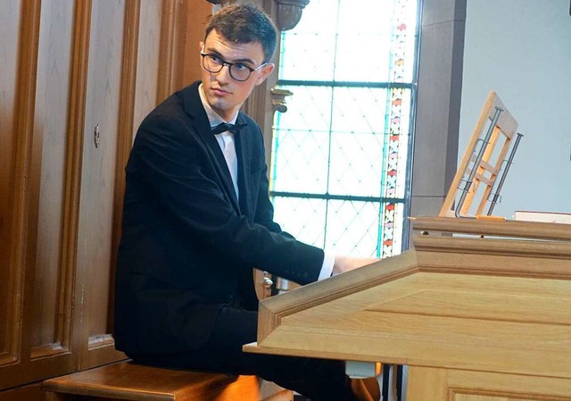 Pfingstkonzert: Der junge Organist Fel...Schopfheim mit eigenen Improvisationen  | Foto: Roswitha Frey