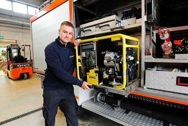 Niklas Scheidler arbeitete  sechs Mona...ls Bufdi bei der Denzlinger Feuerwehr.  | Foto: Markus Zimmermann