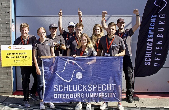 Begeisterung ber eine neue Schluckspe...l und damit Platz 2 beim Eco-Marathon.  | Foto: Hochschule Offenburg