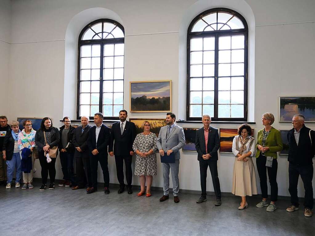 Im Kulturzentrum im Glockenturm (in dem nie Glocken hingen, weil nebenan die Kirche gebaut wurde) fand anderntags die offizielle Begrung der deutschen Gste statt.