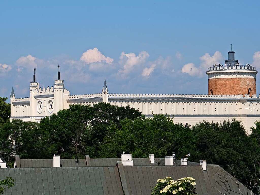 Ausflug nach Lublin, der mit 340000 Einwohnern grten Stadt Polens stlich der Weichsel: Das Schloss von Lublin mit dem Bergfried