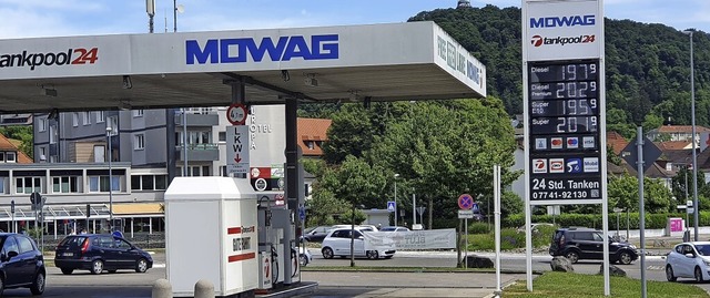 Die Mowag-Tankstelle in Tiengen am Mittwoch, 8. Juni, um 12 Uhr.   | Foto:  Markus Baier