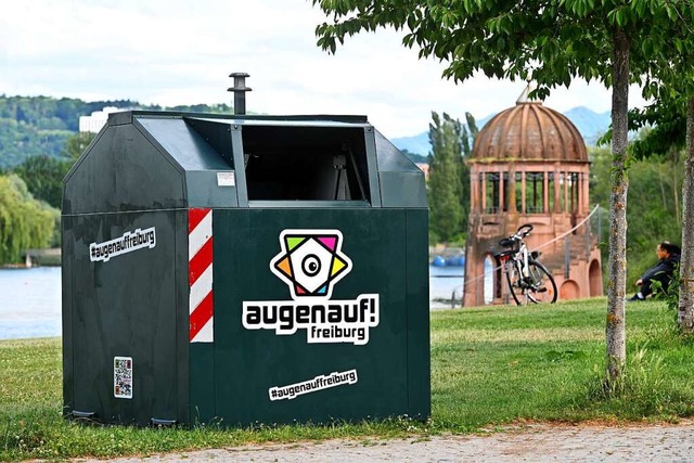 Die neuen Abfallcontainer sollen zu mehr Ordnung im Seepark beitragen.  | Foto: Thomas Kunz